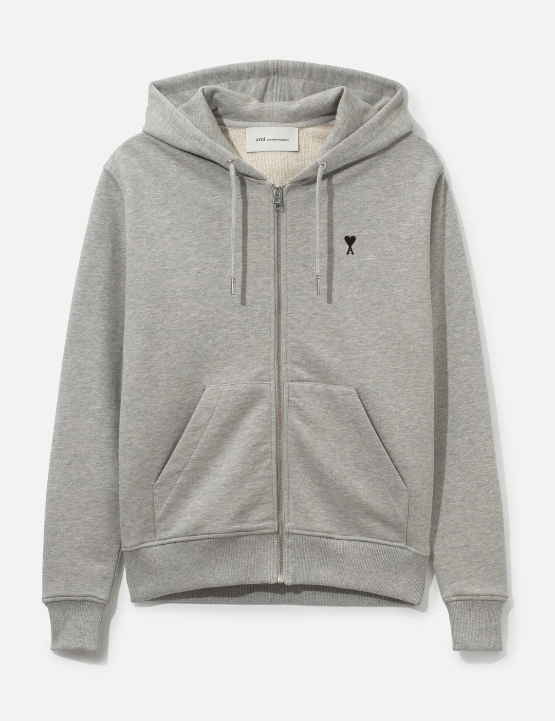 ZIPPED COTTON HOODIE WITH AMI DE COEUR - 1