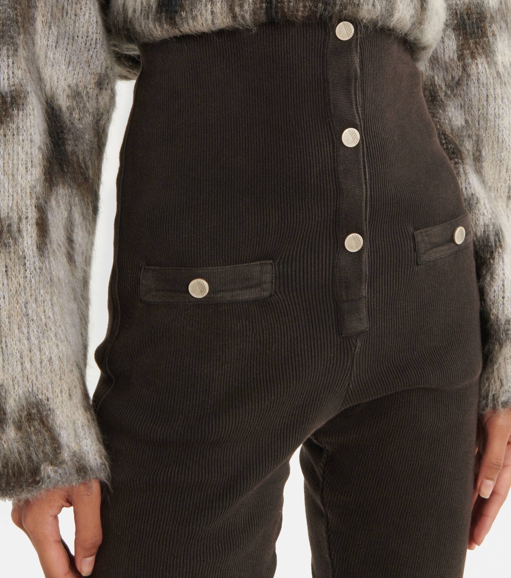 Cotton-blend leggings - 4