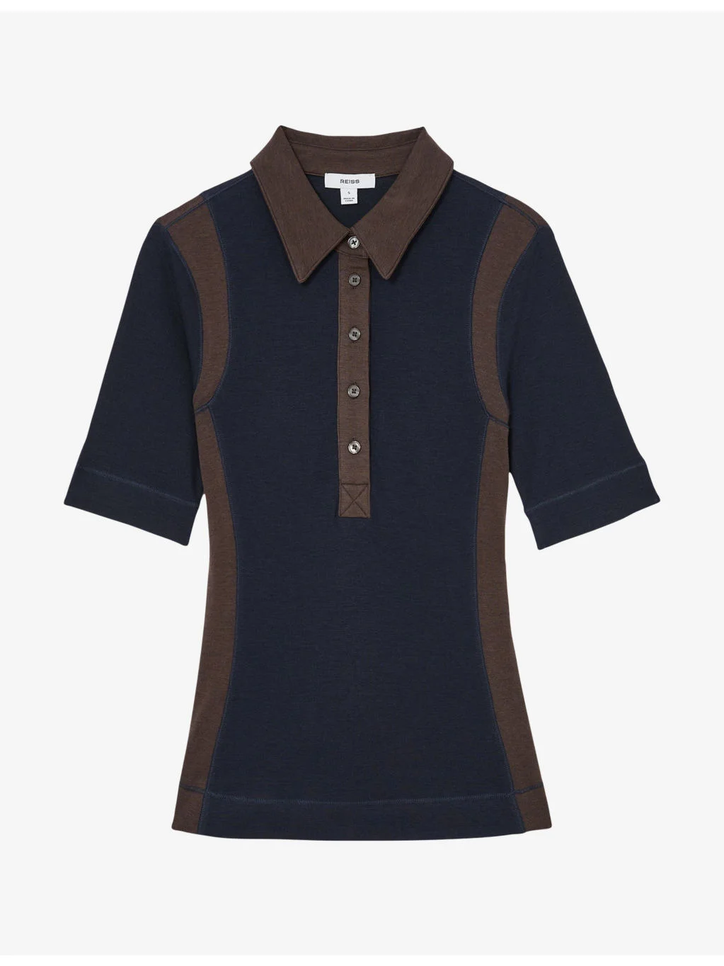Winnie Colour-Block Stretch Wool-Blend Top - 1