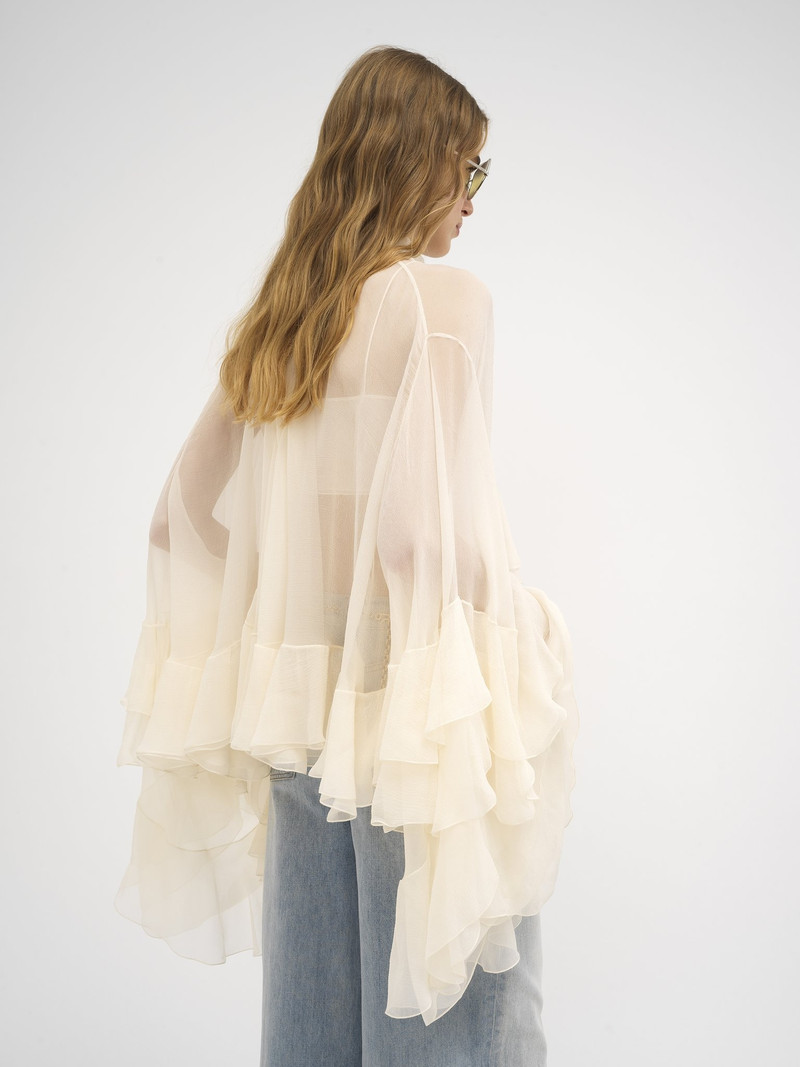 HIGH-LOW RUFFLE TOP IN SILK MOUSSELINE 5