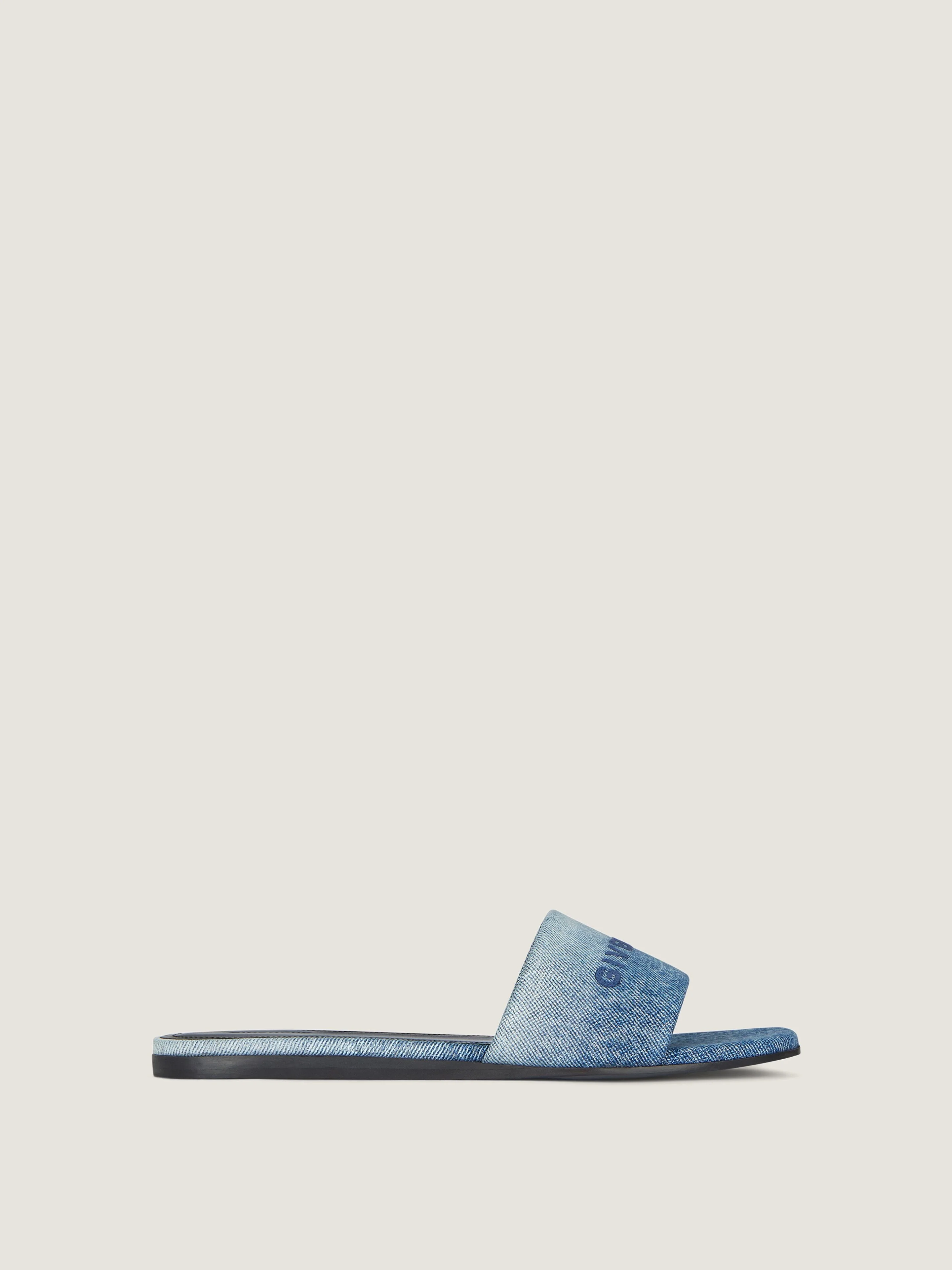 4G FLAT MULES IN GRADIENT DENIM - 1