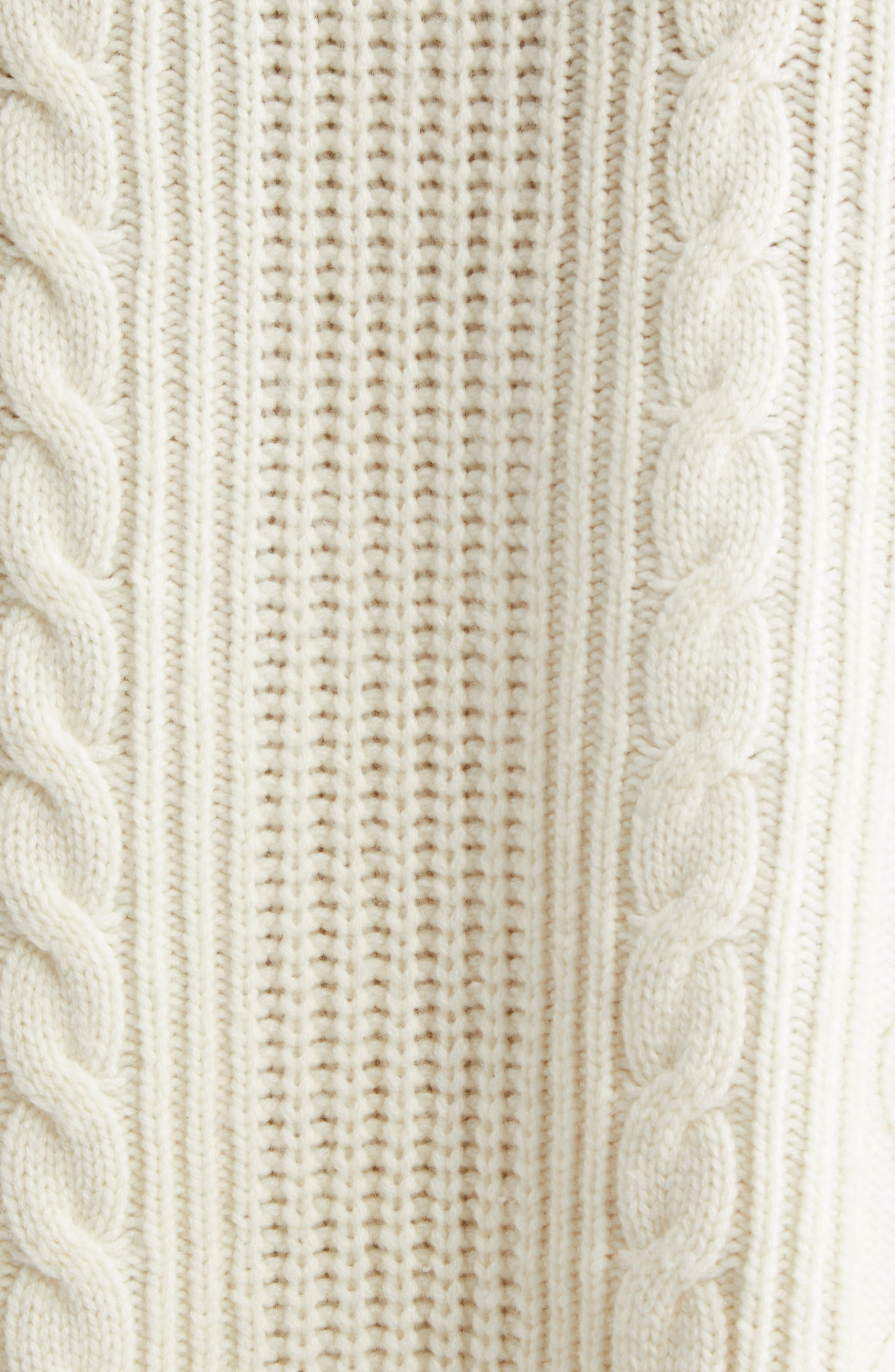 LOULOU DE SAISON Silva Wool & Cashmere Cable Knit Sweater in Ivory at Nordstrom - 7