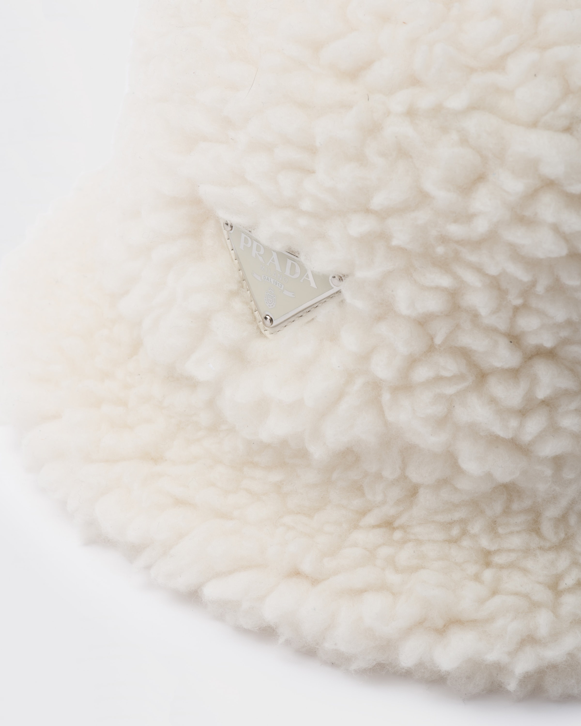 ハット Prada Ivory eco shearling hat Prada Prada Woman Ivory Eco Shearling Hat | luosophy