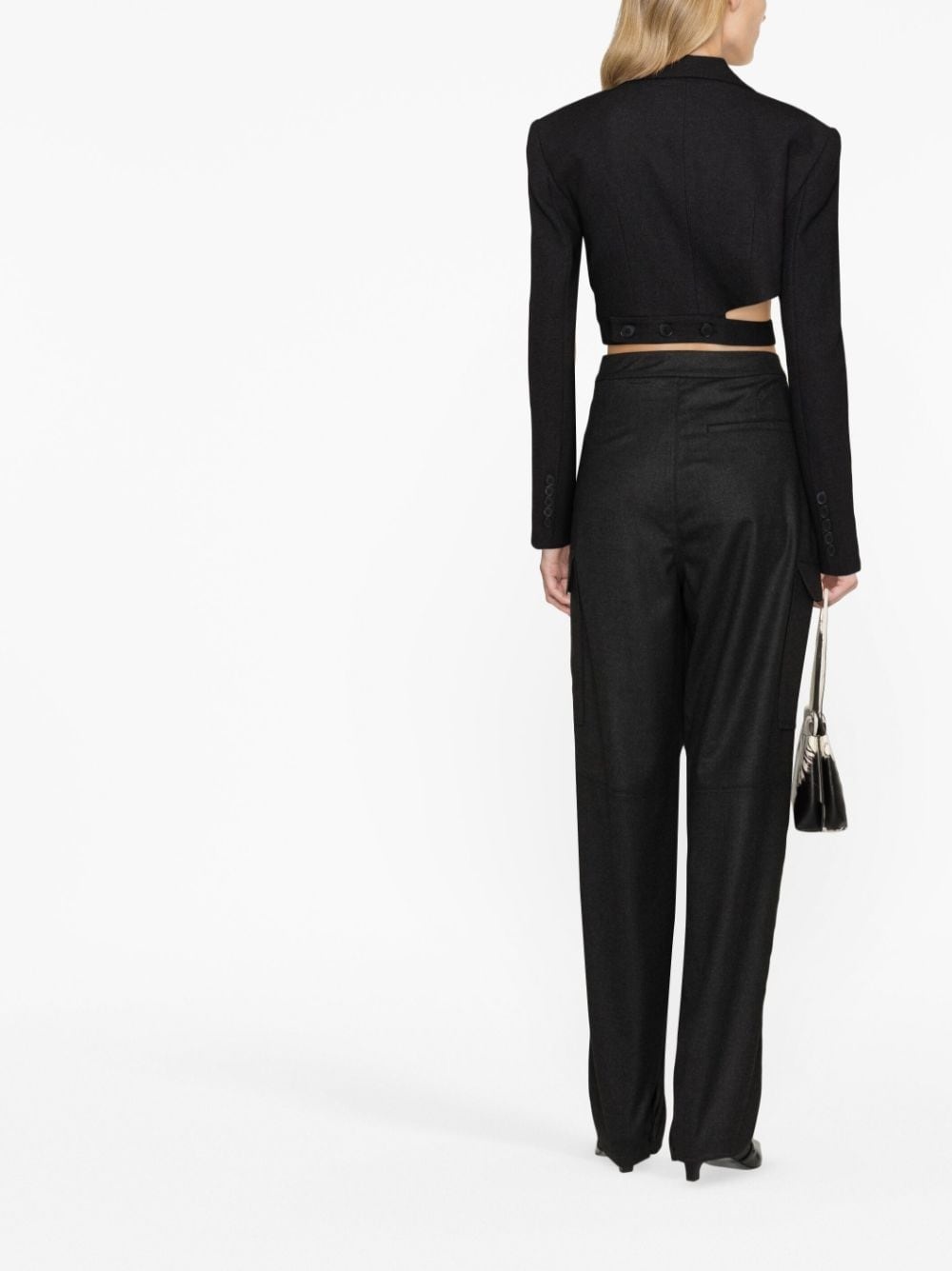 high-waisted cargo trousers - 3