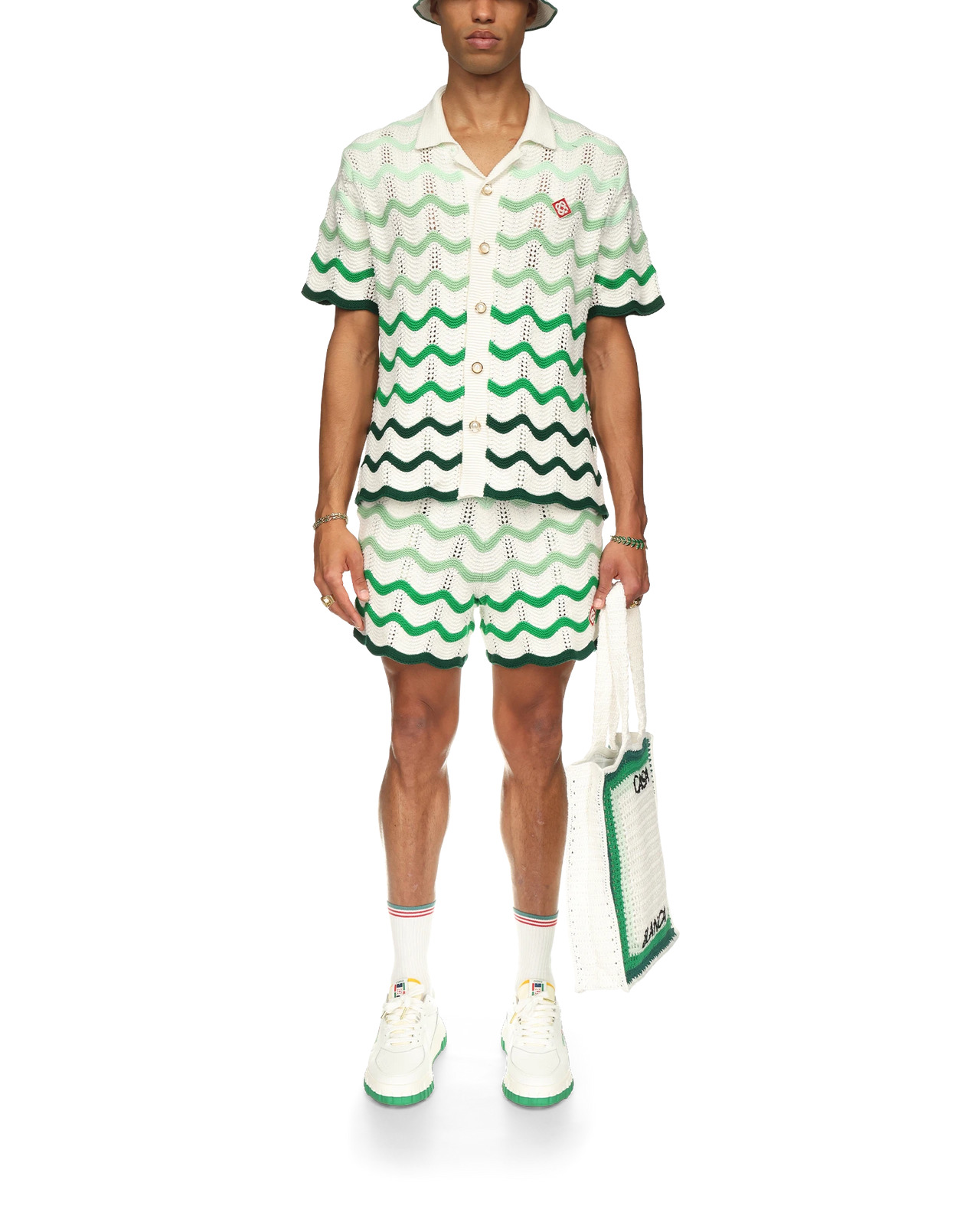 Wavy Gradient Crochet Shorts | Casablanca Paris - 2
