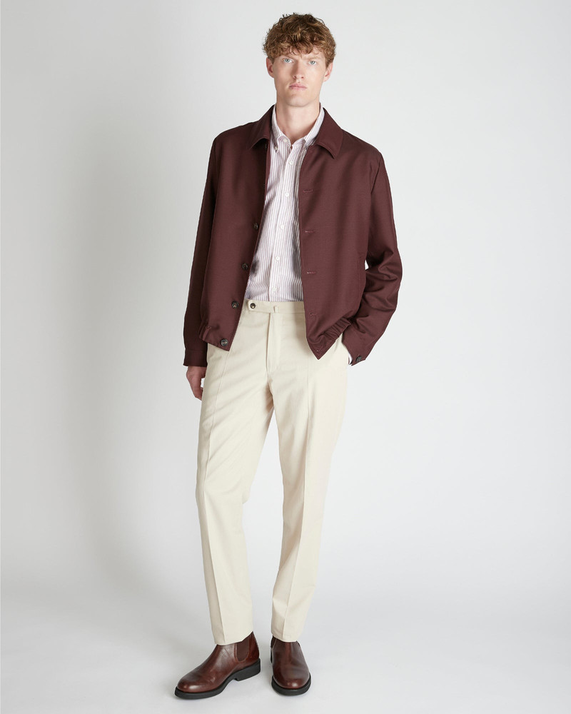 Regular fit cotton and cashmere trousers 5