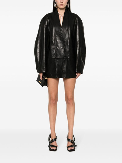 Isabel Marant Ikena leather coat outlook