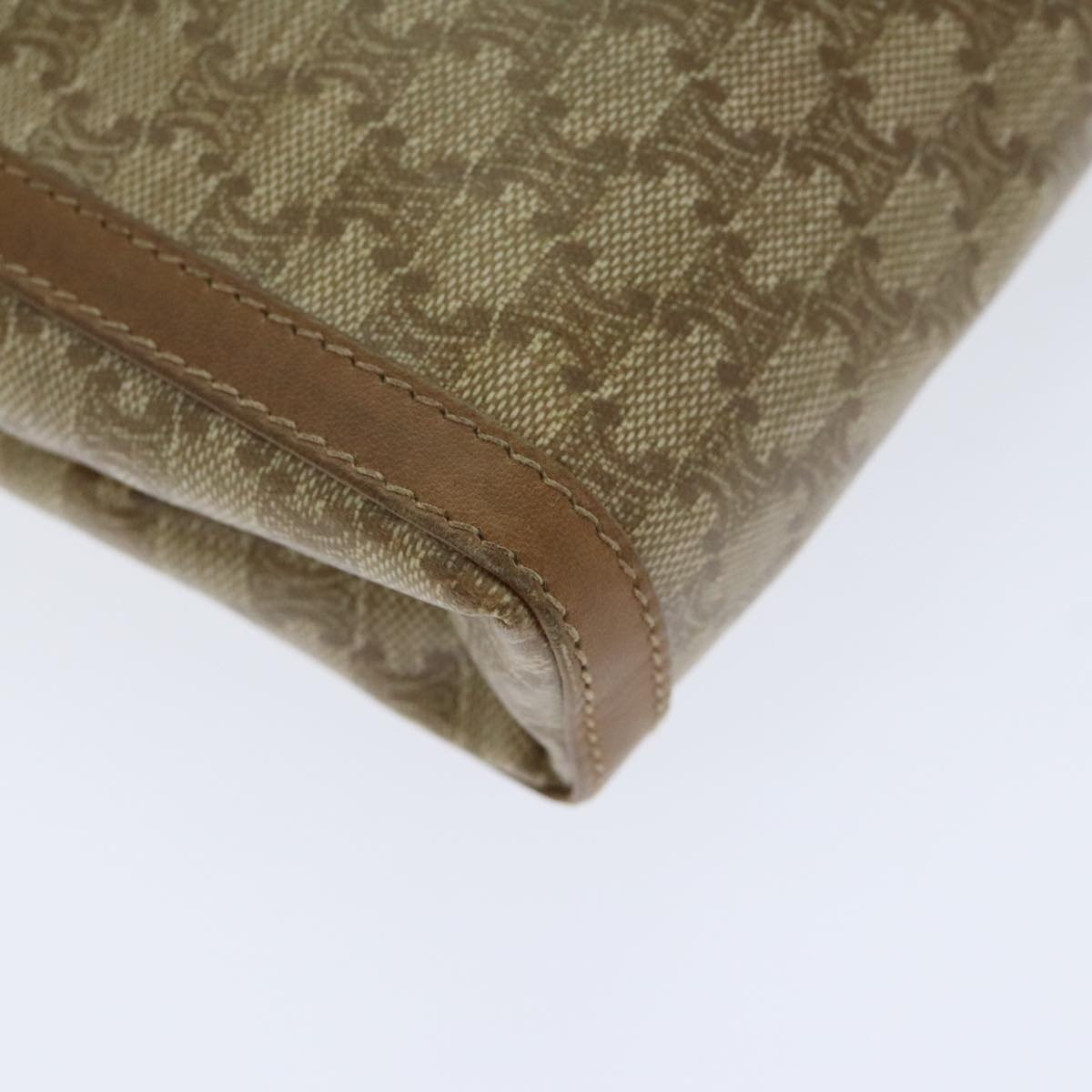 CELINE Macadam Canvas Shoulder Bag Beige Gold - 14