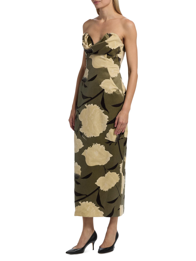 Women's Draped Bust Sheath Cocktail Dress - Brown Multi 4