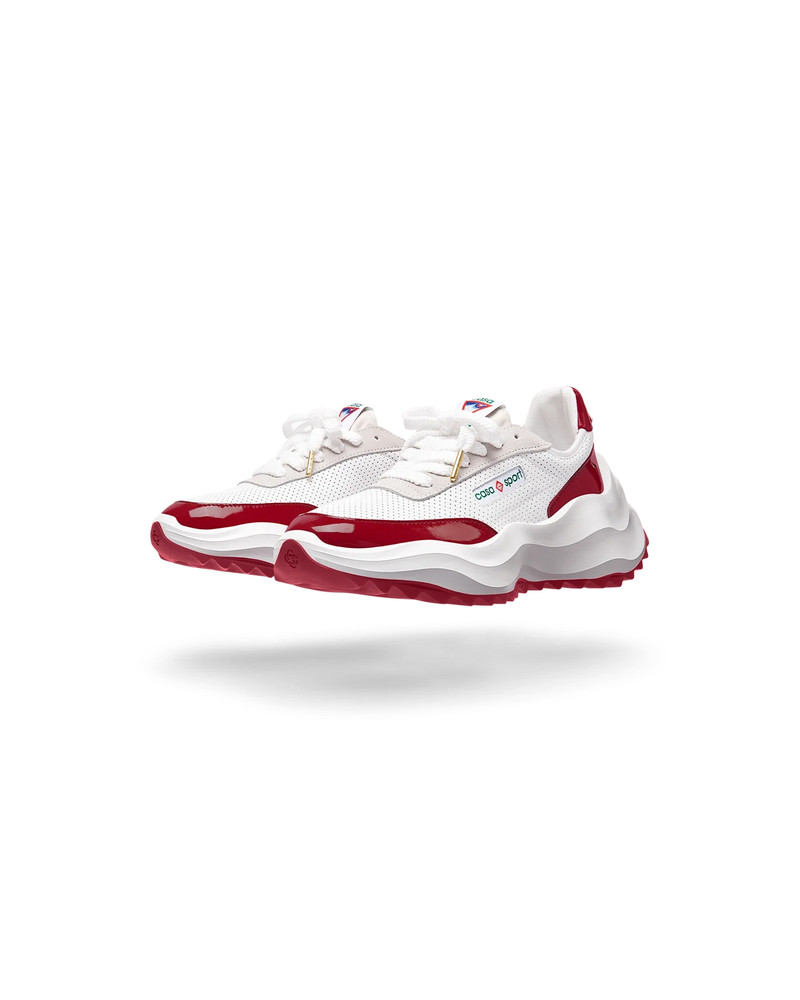 Mens Atlantis White & Haute Red Sneaker 4