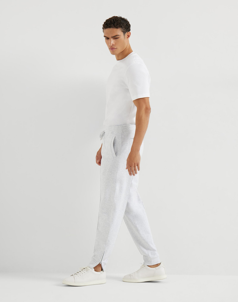Techno cotton French terry trousers with Crête detail and elasticated zipper cuffs 5