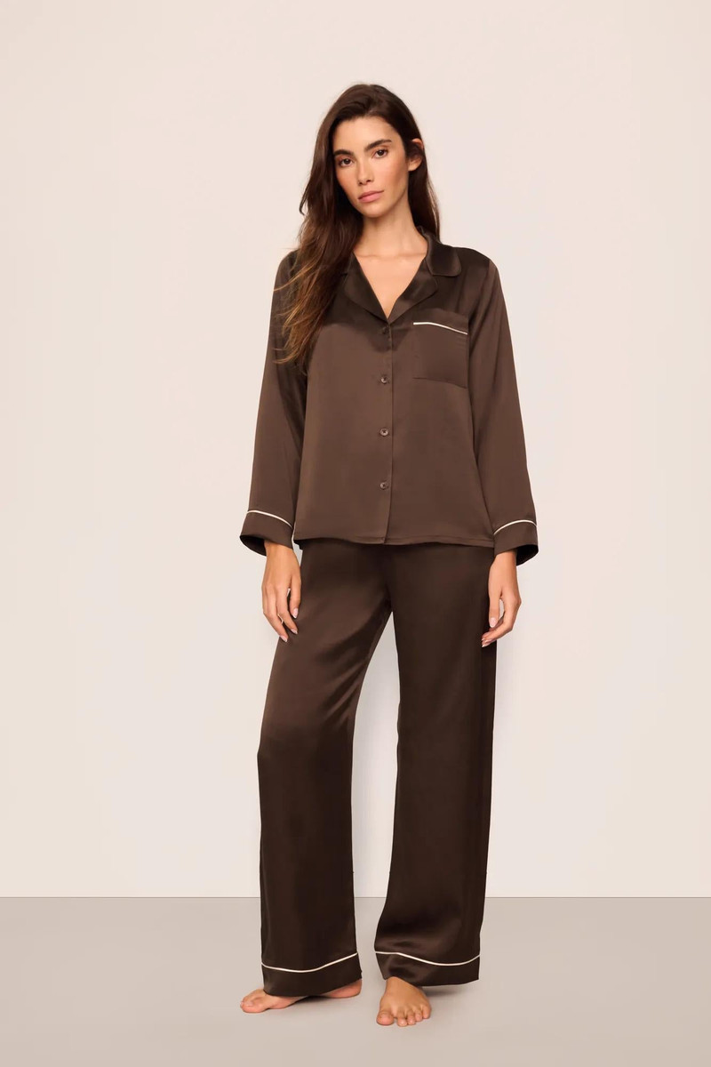 eberjey Inez Washable Silk Long PJ Set outlook