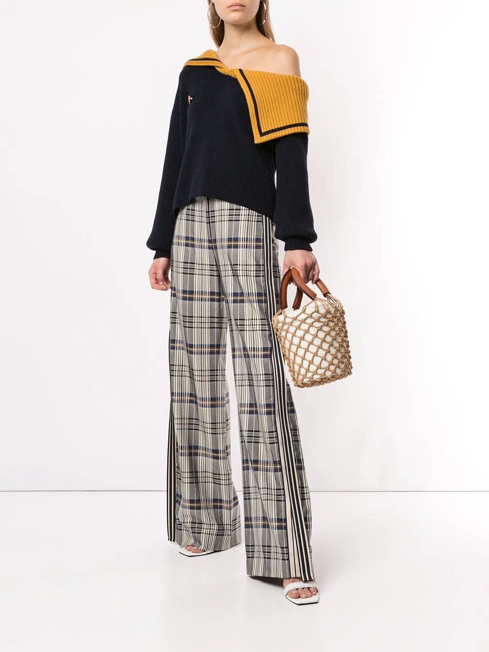 racing stripe vintage plaid trousers - 2