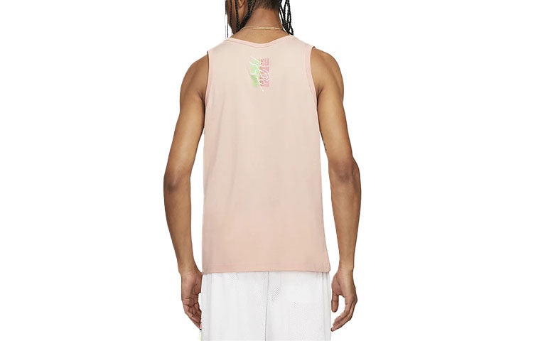 Air Jordan Printing Round Neck Sleeveless Vest Pink CZ8296-800 - 2