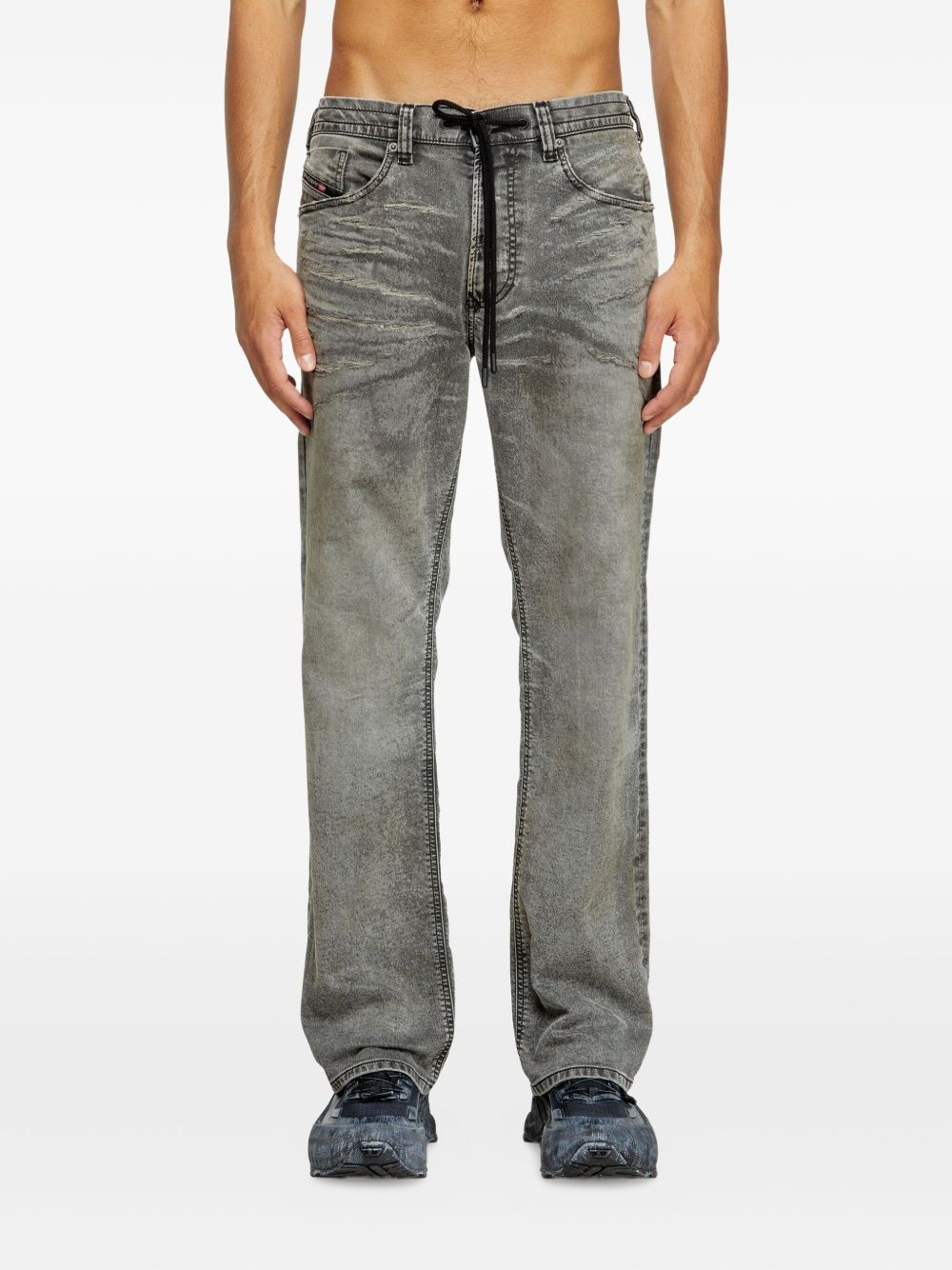 faded straight-leg jeans - 3