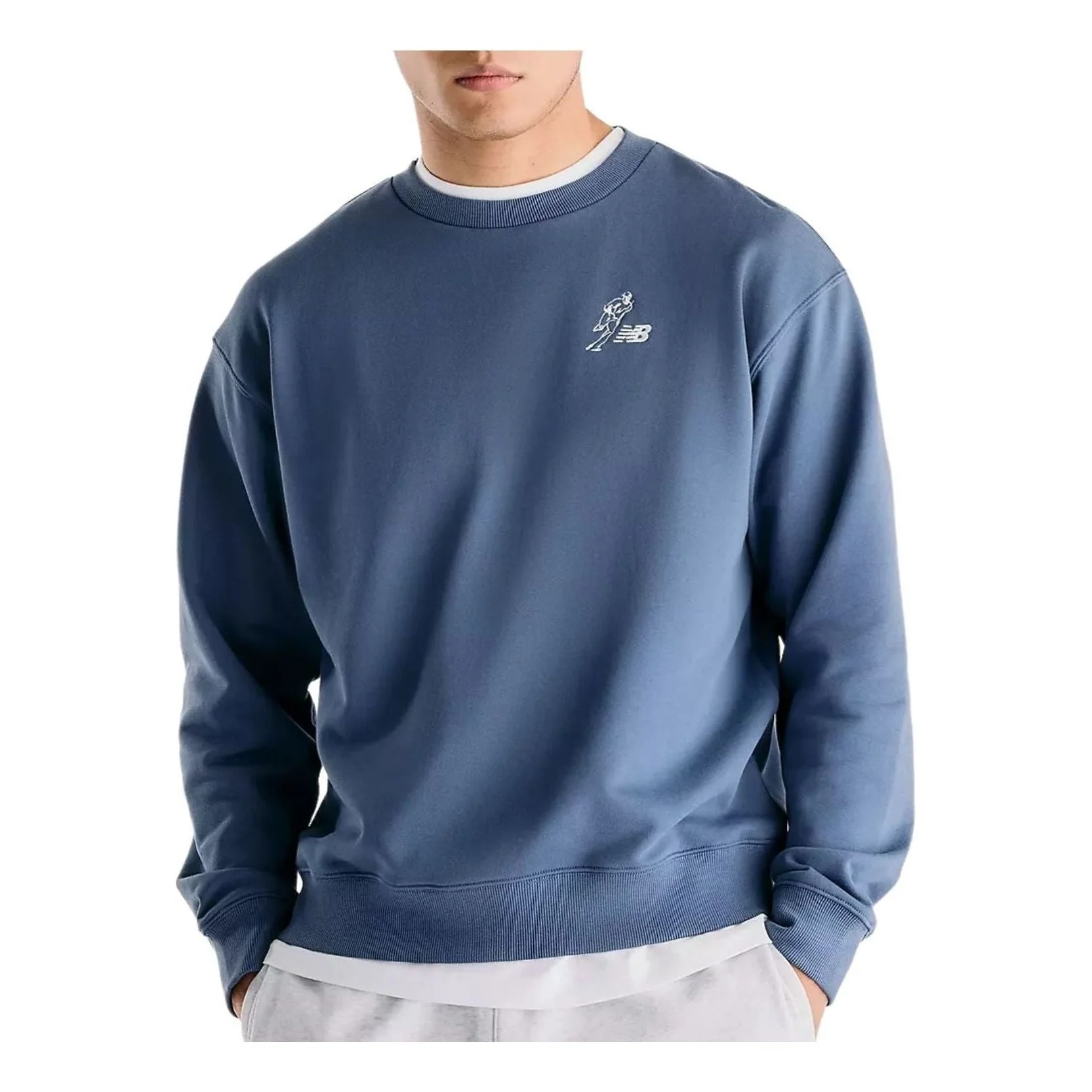 New Balance x Shohei Logo French Terry Crewneck Asia Sizing 'Vintage Indigo' MT6208GKVTI - 1