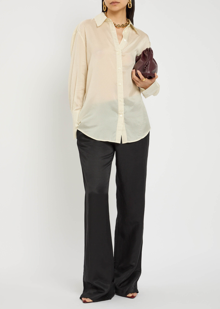 Anine Bing Bridget Pinstriped Satin Shirt - 4