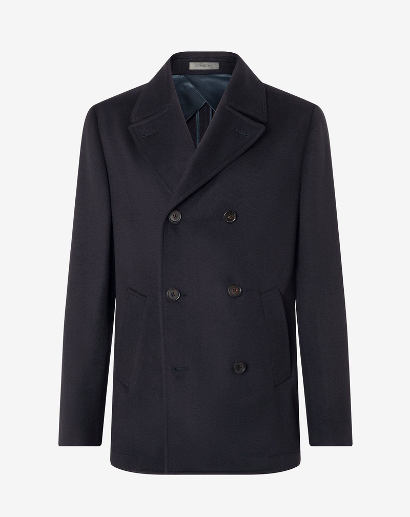 Blue super fine wool beaver peacoat 1