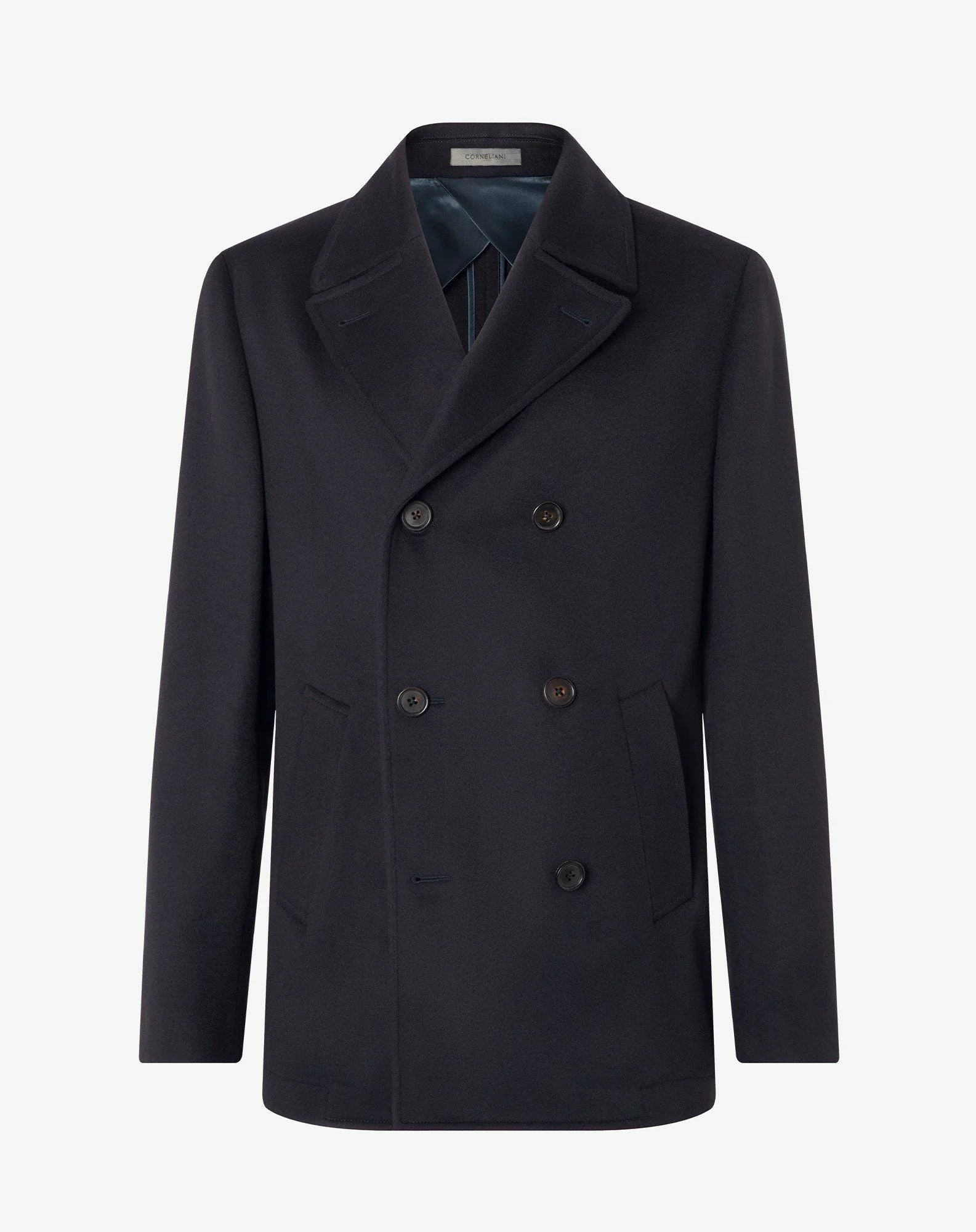 Blue super fine wool beaver peacoat - 1