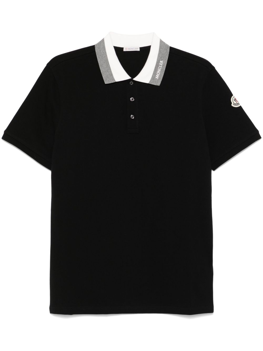 logo-embroidered piquet polo shirt - 1