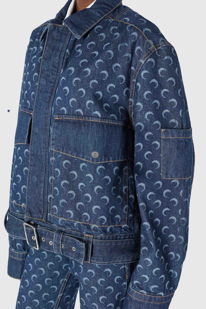 Midnight blue denim belted trucker jacket 10