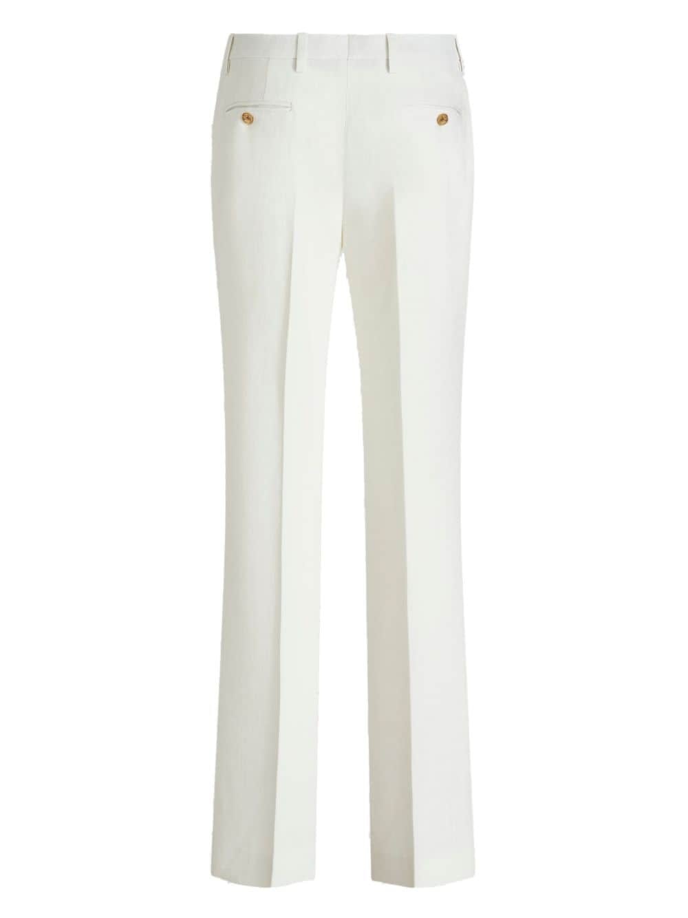 slub-texture tailored trousers - 7