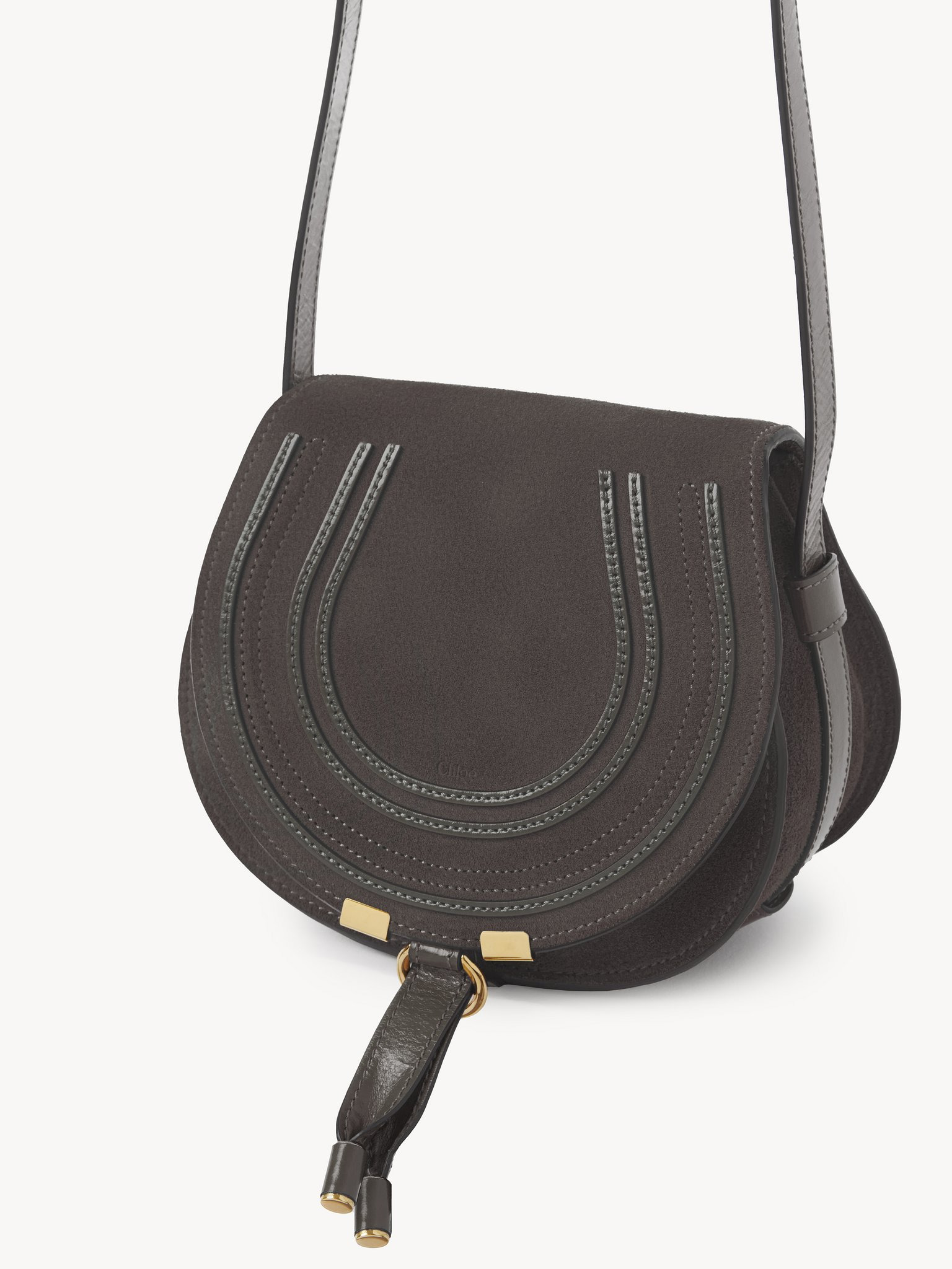 SMALL MARCIE SADDLE BAG IN SUEDE LEATHER - 2