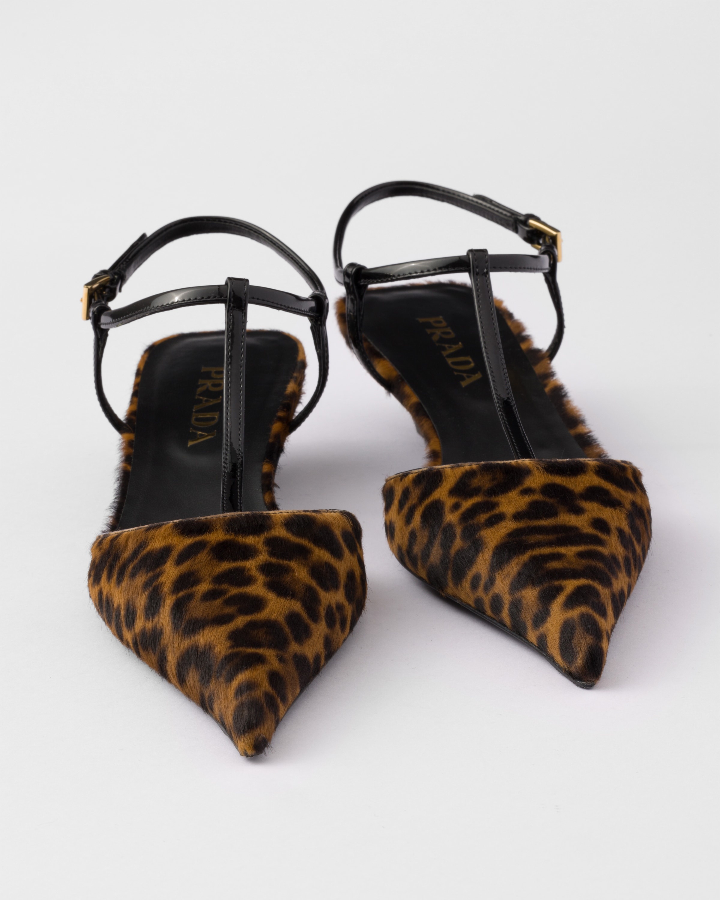Printed leather slingback pumps - 6