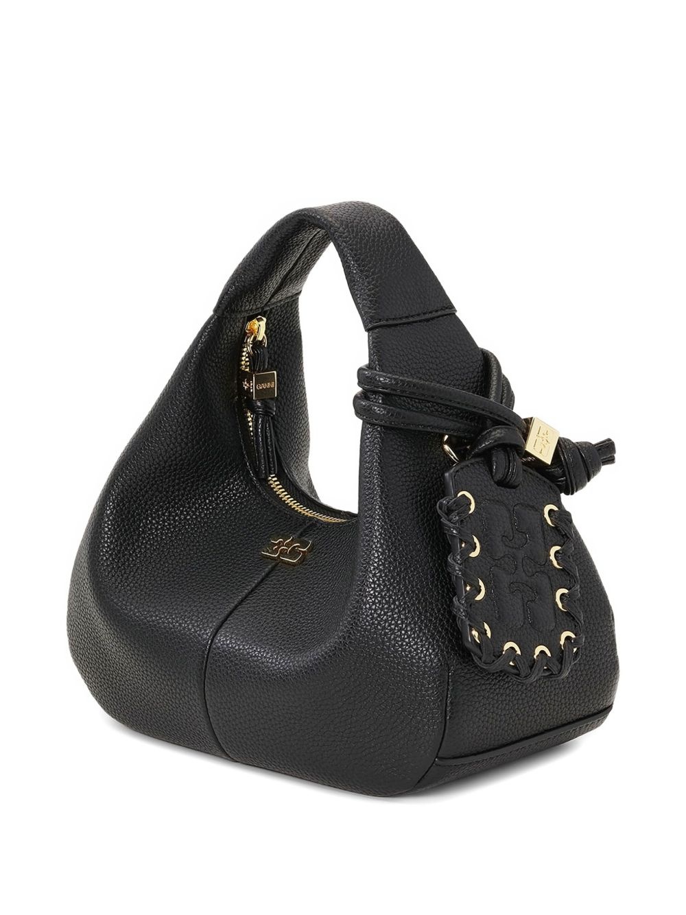 mini textured leather tote bag - 3