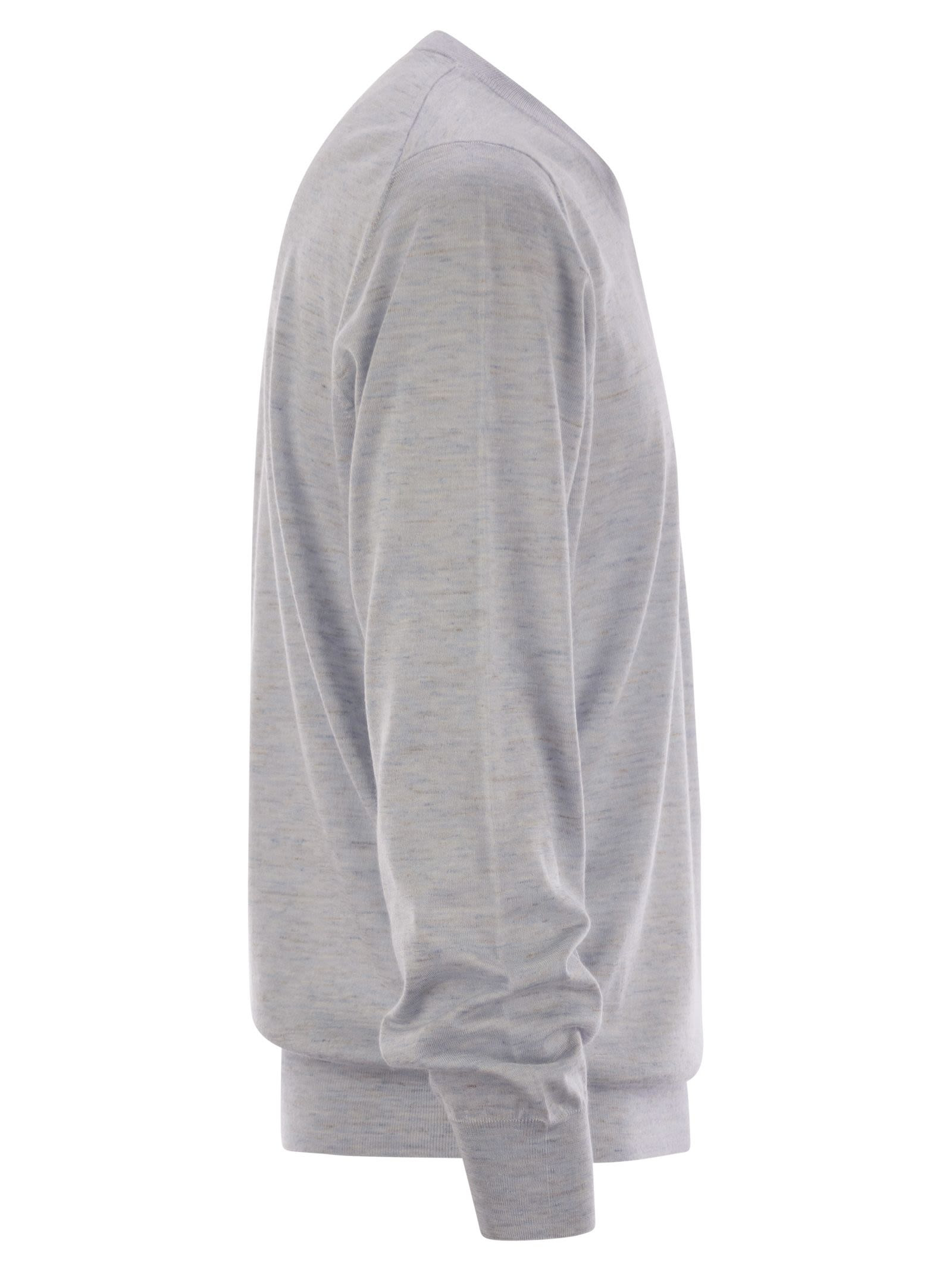 Brunello Cucinelli Men Lightweight Cashmere, Silk And Linen Jersey - 3