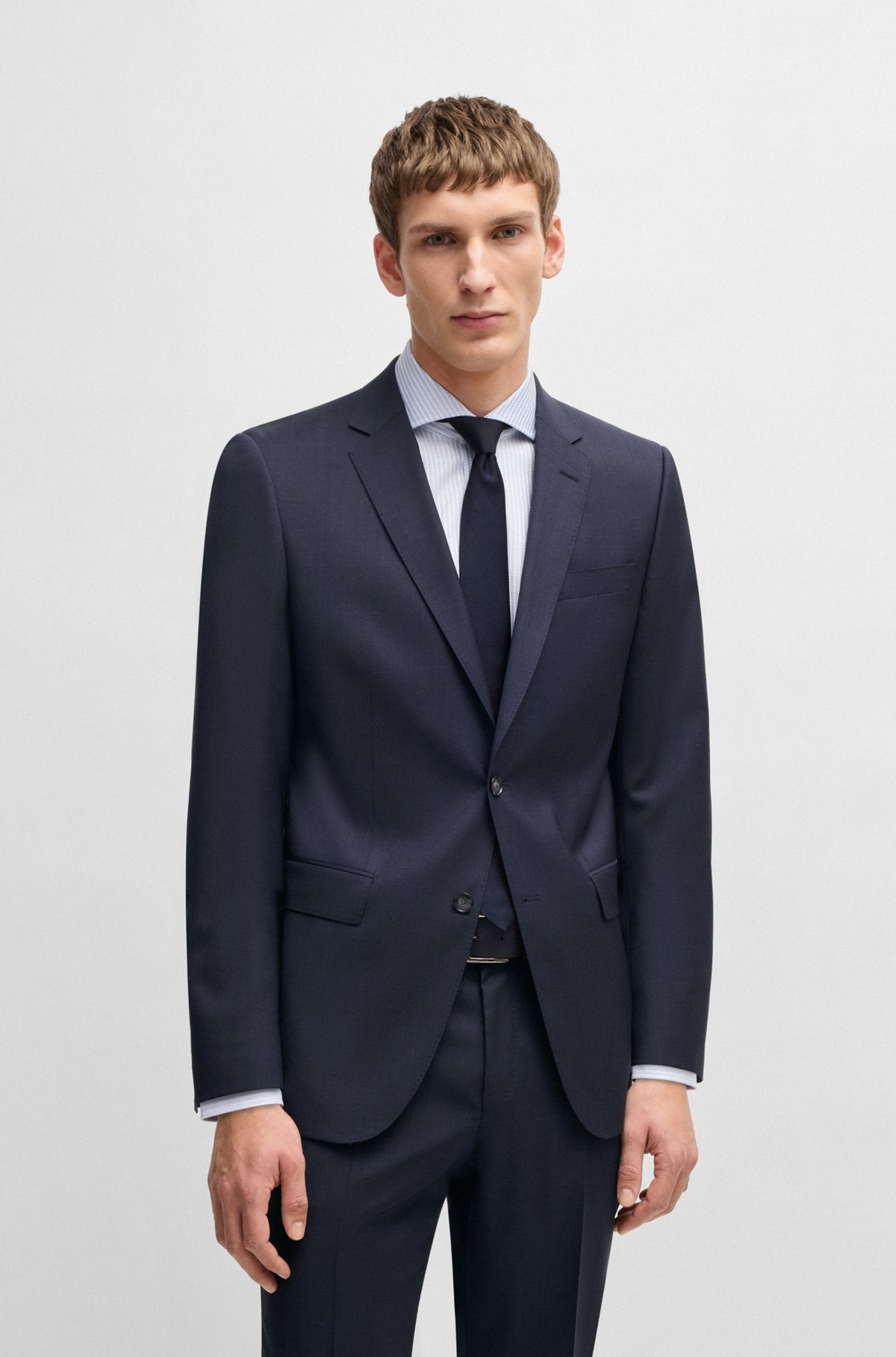 SLIM-FIT SUIT IN VIRGIN WOOL - 2