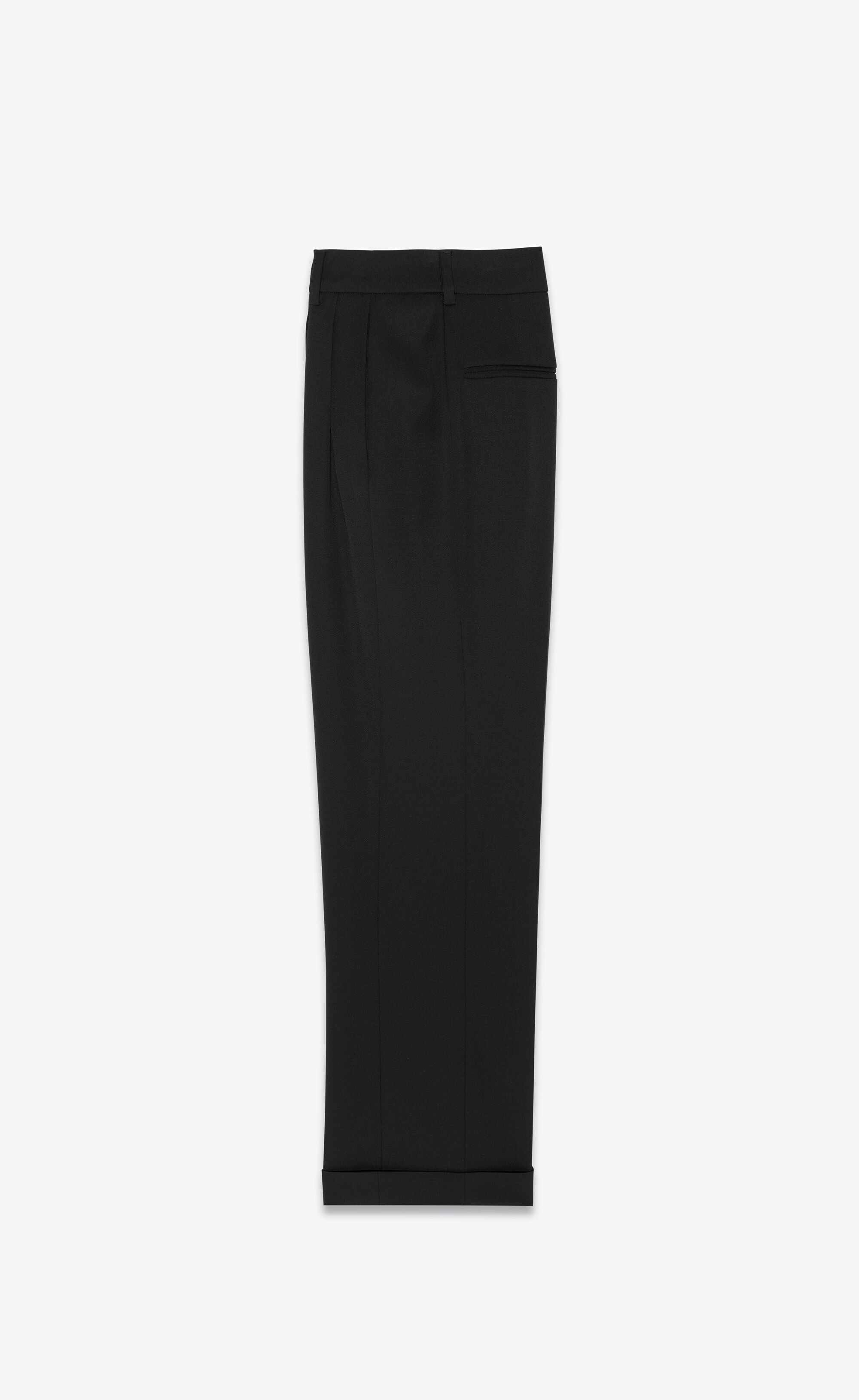 high-waisted pants in grain de poudre - 3