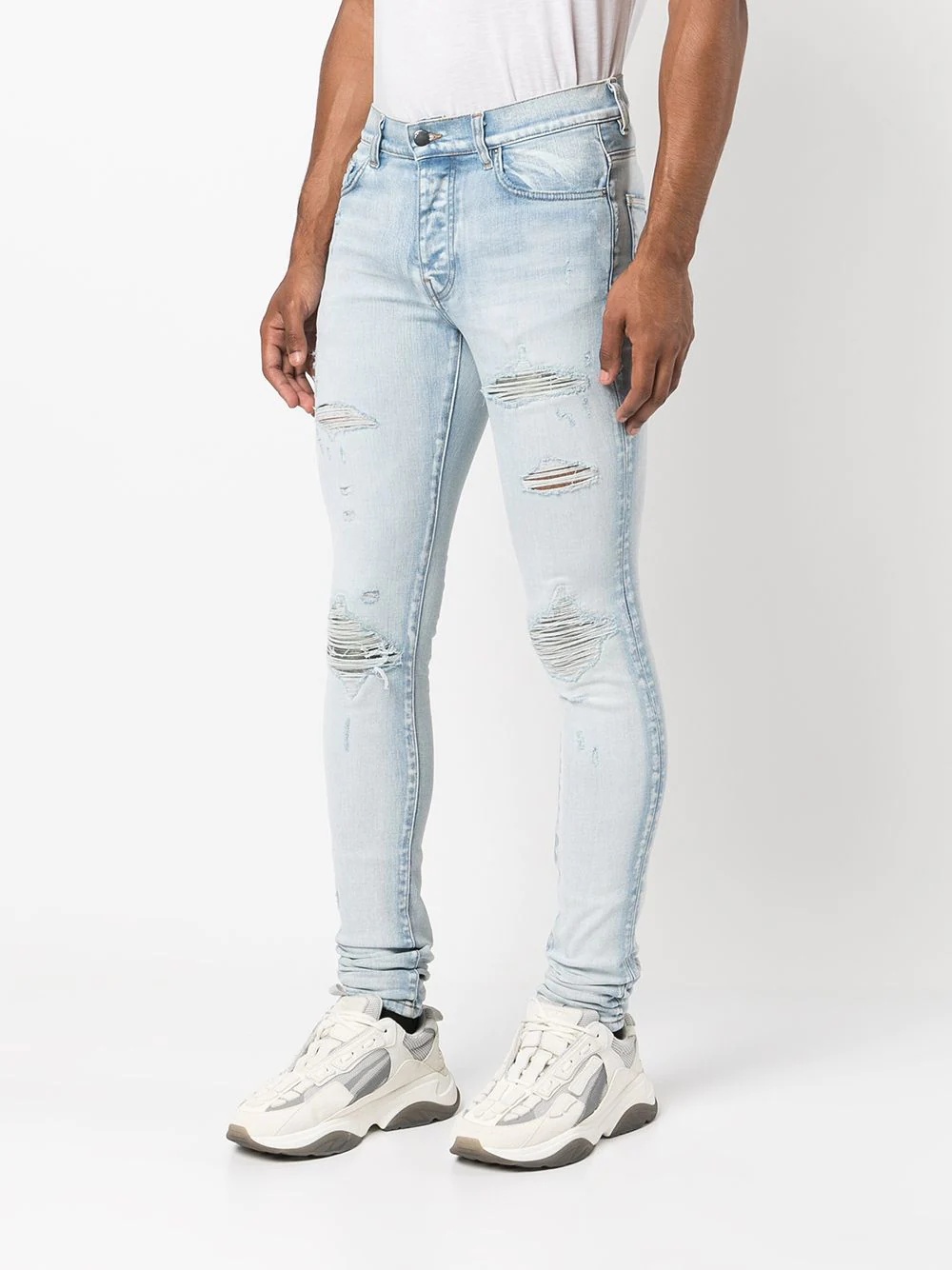 distressed ripped skinny jeans - 3