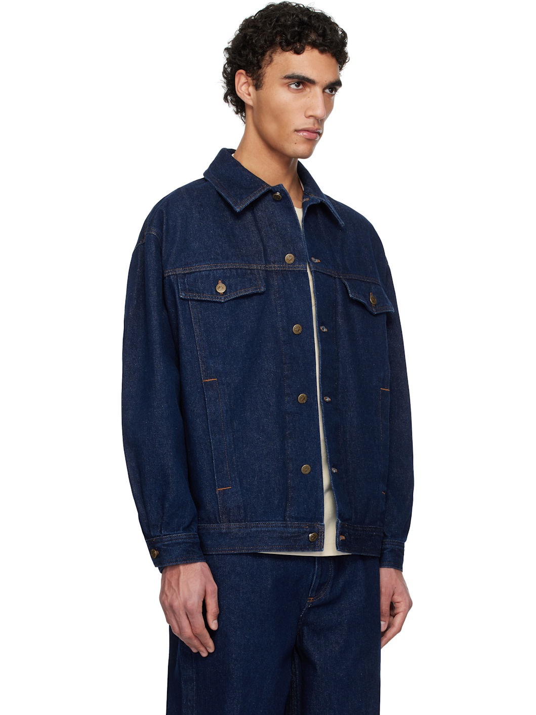 A. P.C. Navy Elvis Denim Jacket - 2