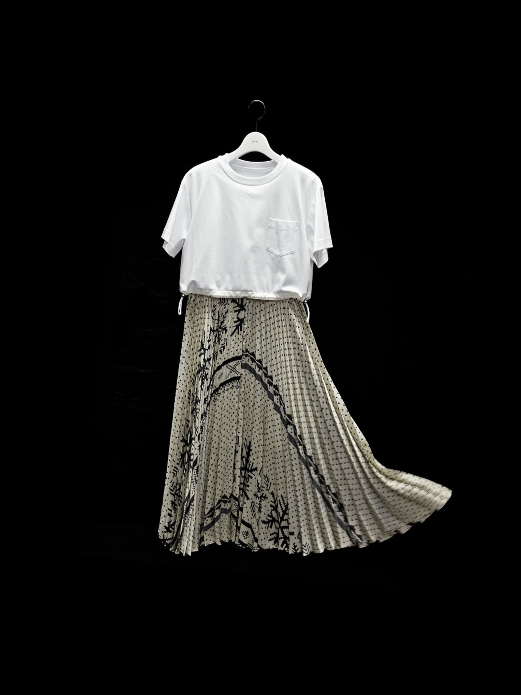 Pattern Knit Print Cotton Jersey Dress - 1