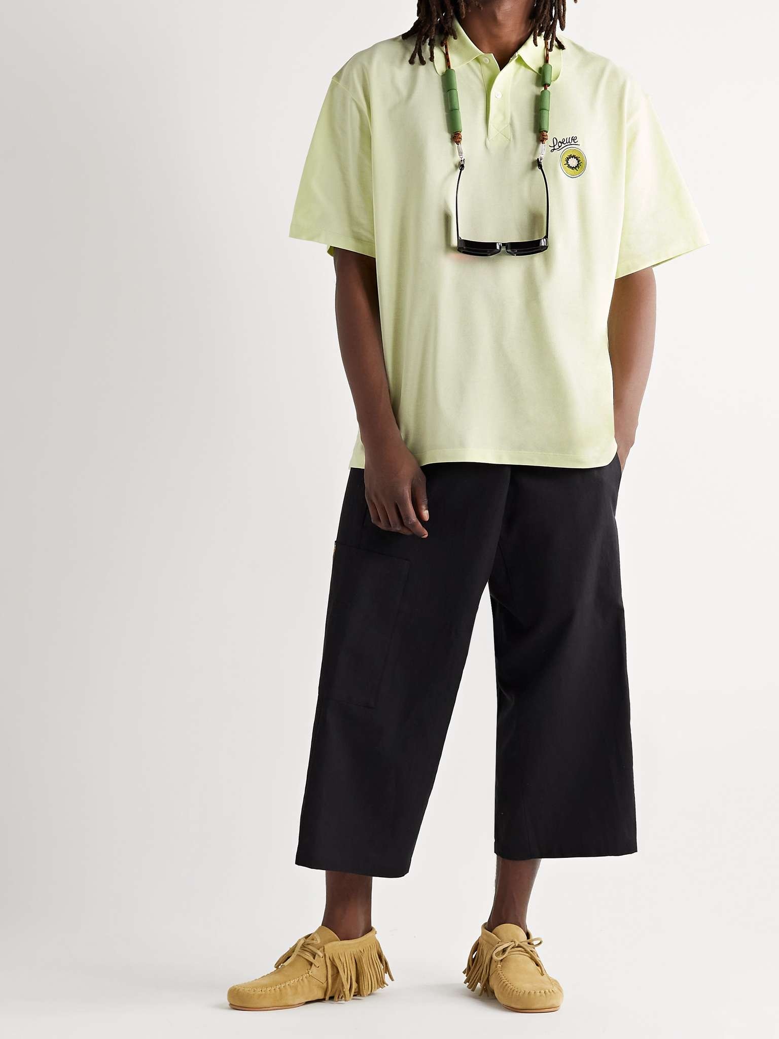 + Paula's Ibiza Oversized Logo-Embroidered Cotton-Piqué Polo Shirt - 2