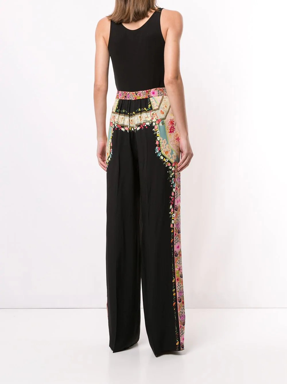 floral print wide trousers - 4