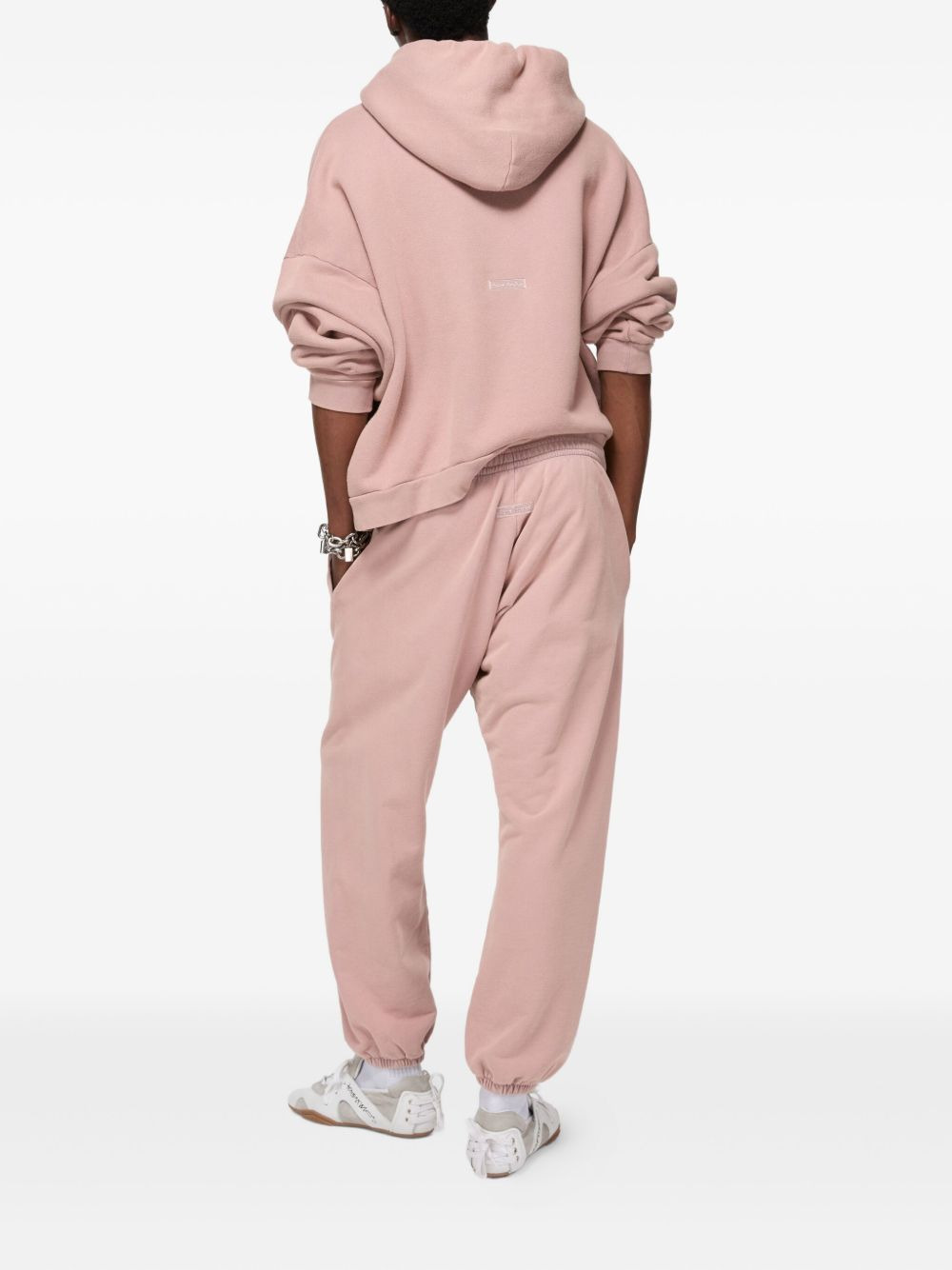 elasticated-cuff cotton track pants - 4
