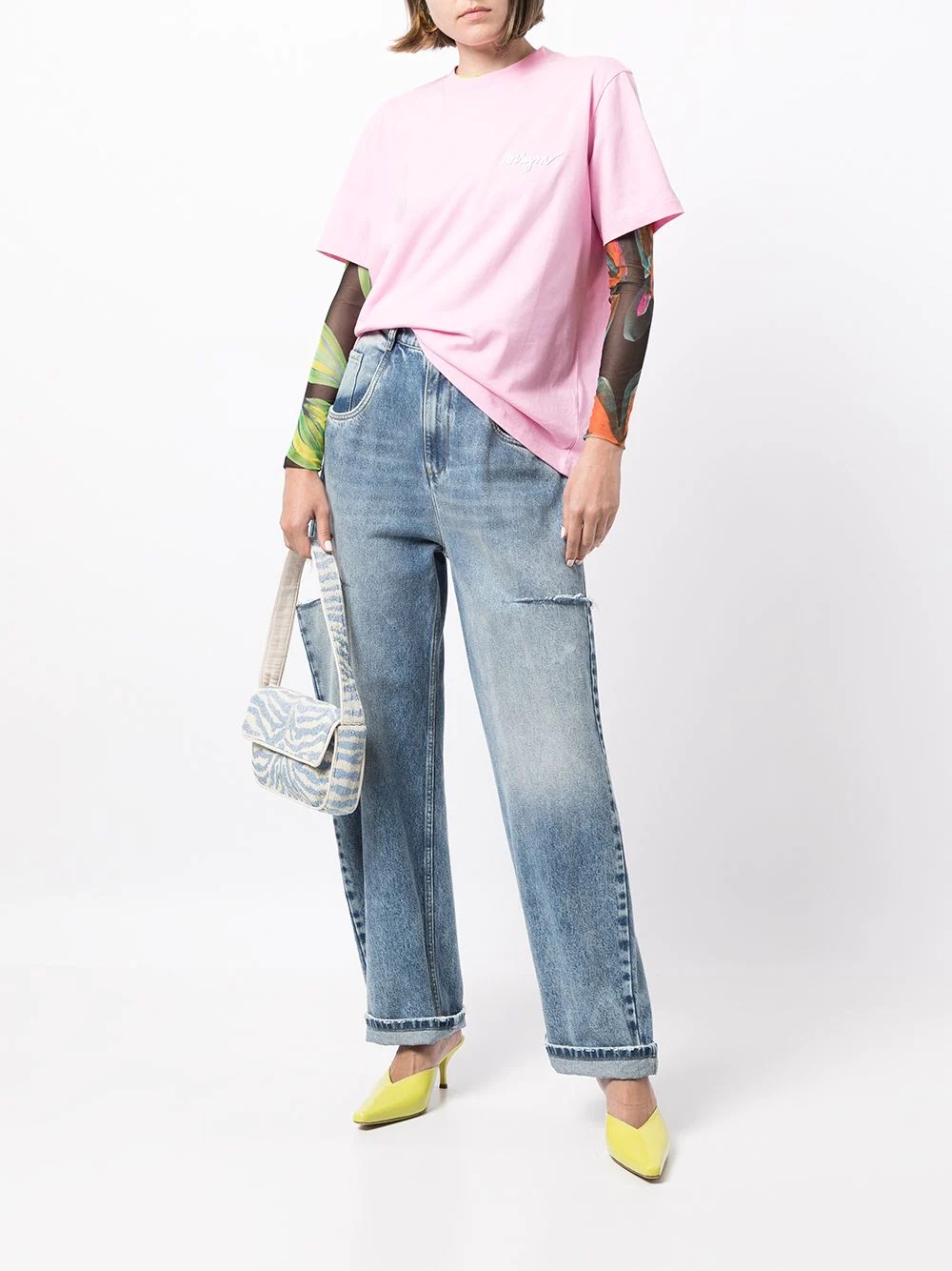 chest-logo crew neck T-shirt - 2