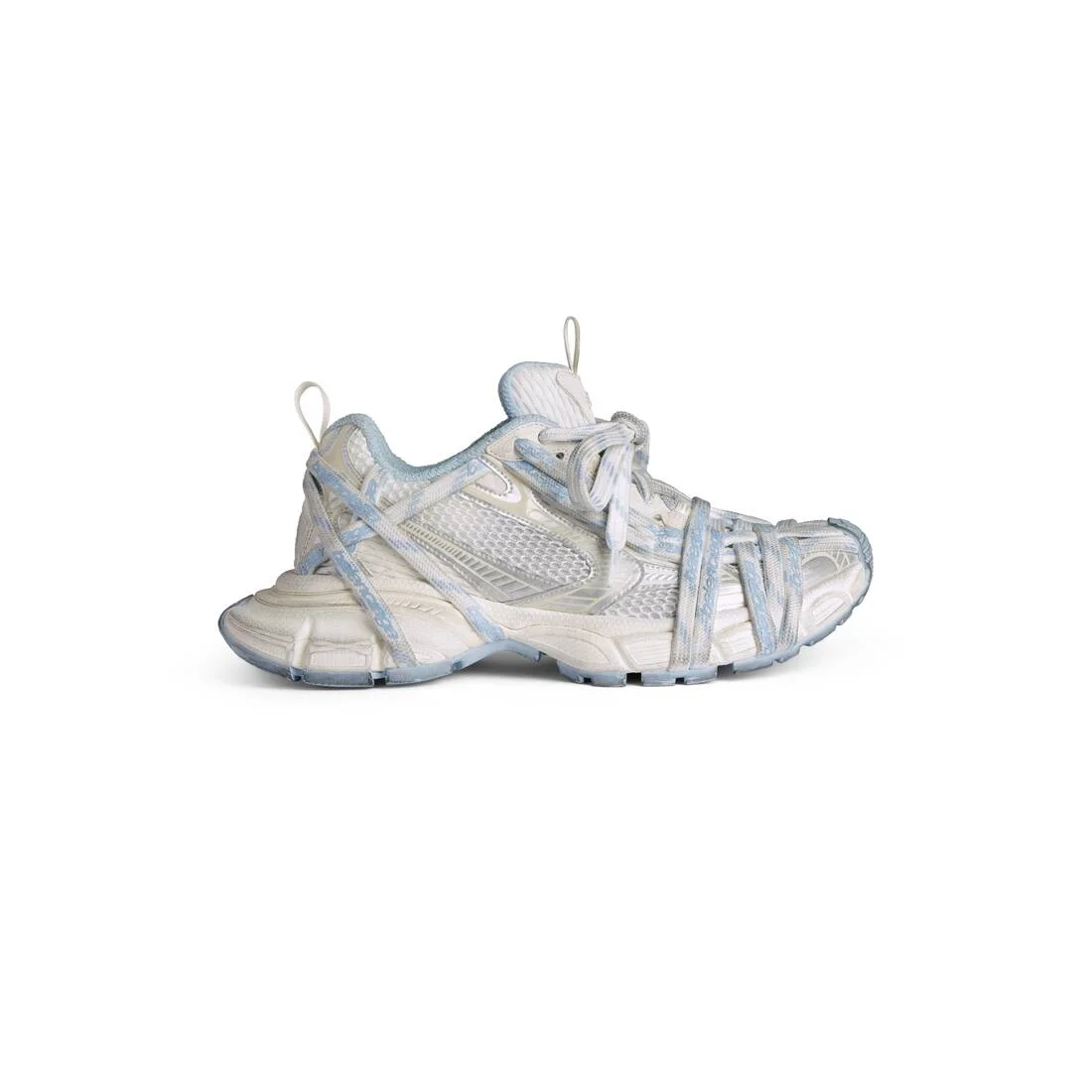 Women's 3xl Extreme Laces Logo Sneaker in White/off White/light Blue - 1
