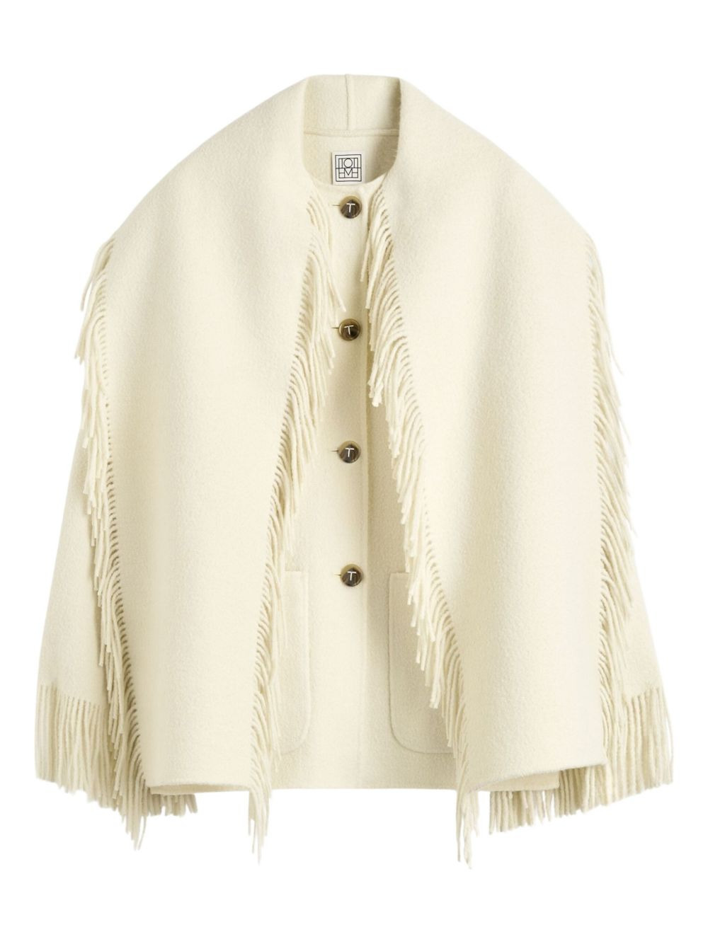 fringed-edges wool jacket - 1