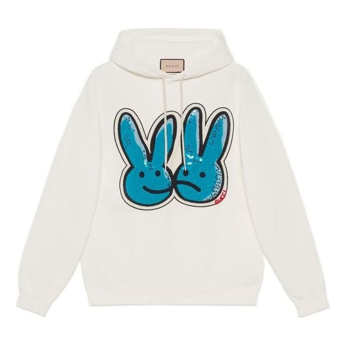 Gucci Lunar New Year Bunny Print Cotton Jersey Sweatshirt 'White' 728986-XJE79-9275 - 1