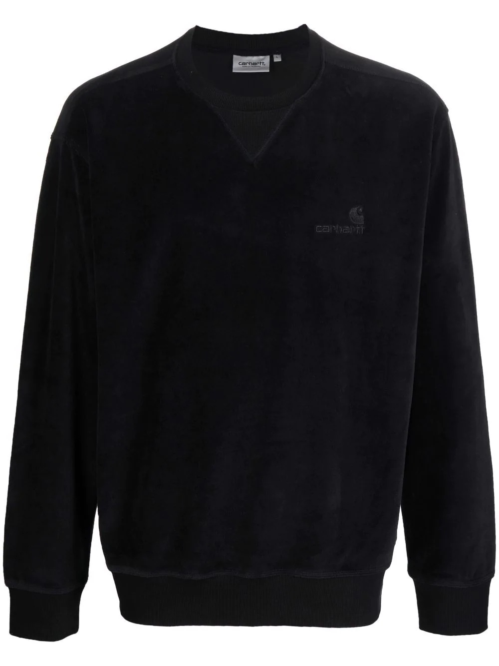 embroidered logo velour sweatshirt - 1