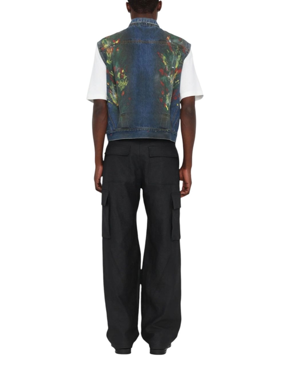 Marlene paint-splattered denim gilet - 2