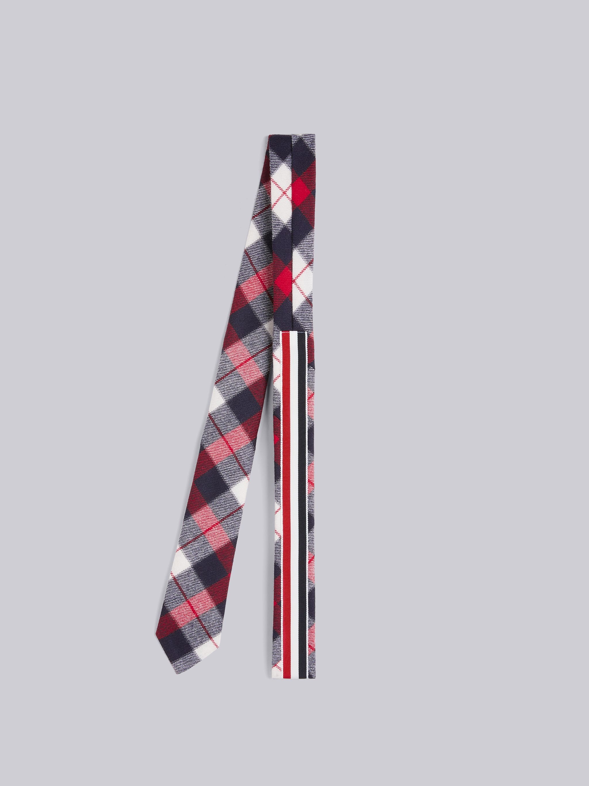 Tricolor Wool Twill Tartan Check Tie - 3