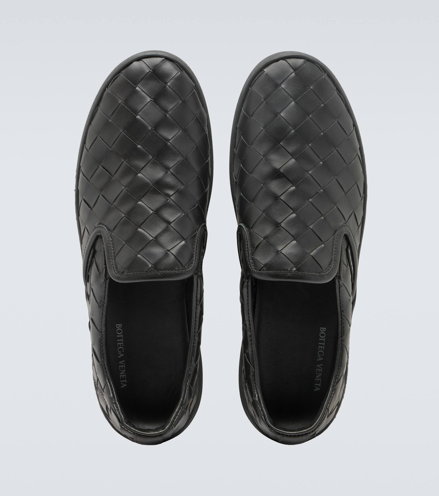Intrecciato leather slip-on sneakers - 4