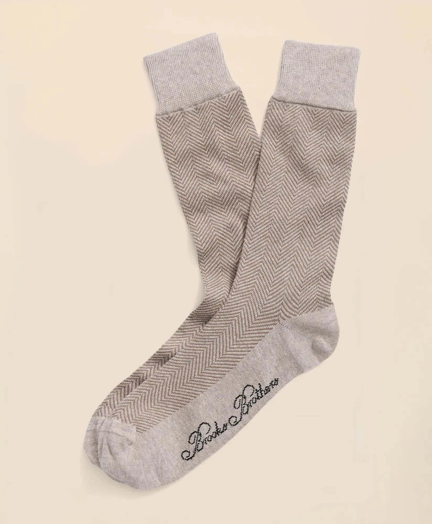 Cotton Blend Herringbone Socks - 1