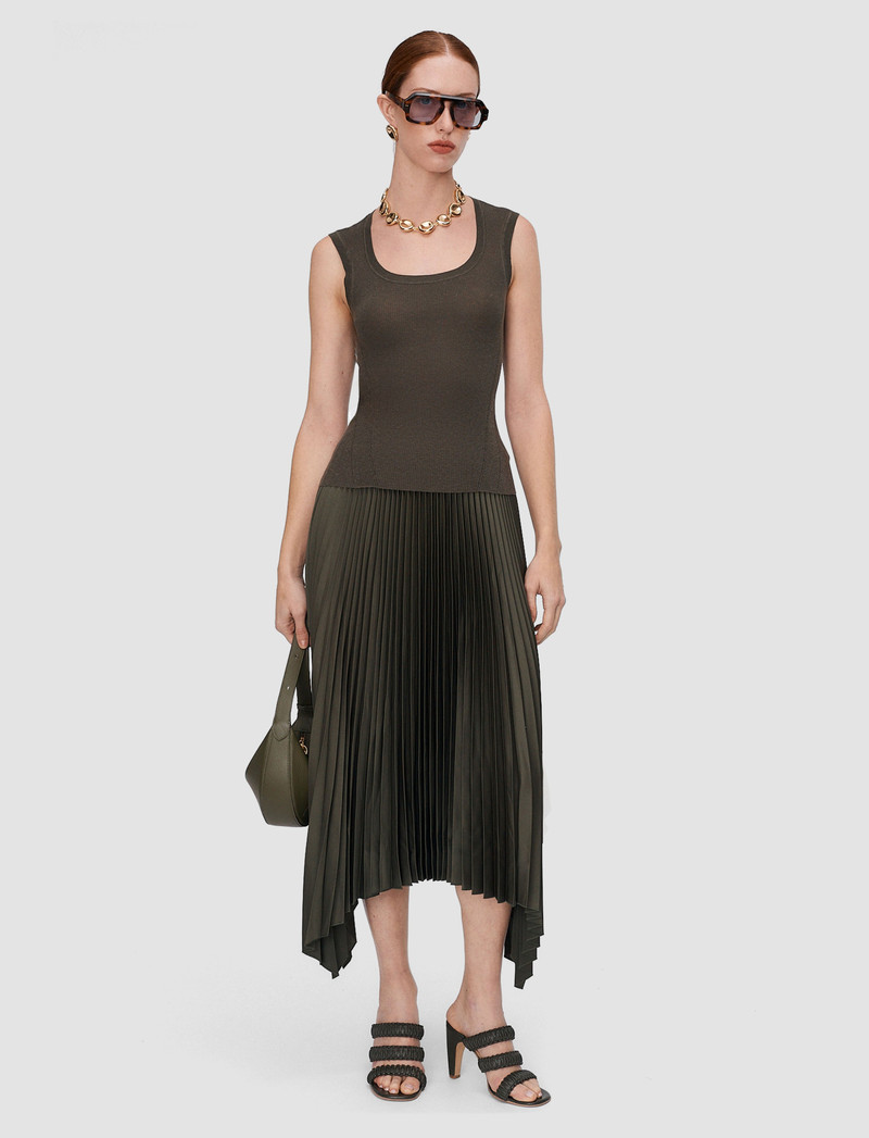 JOSEPH Ade Knit Weave Plissé Skirt outlook
