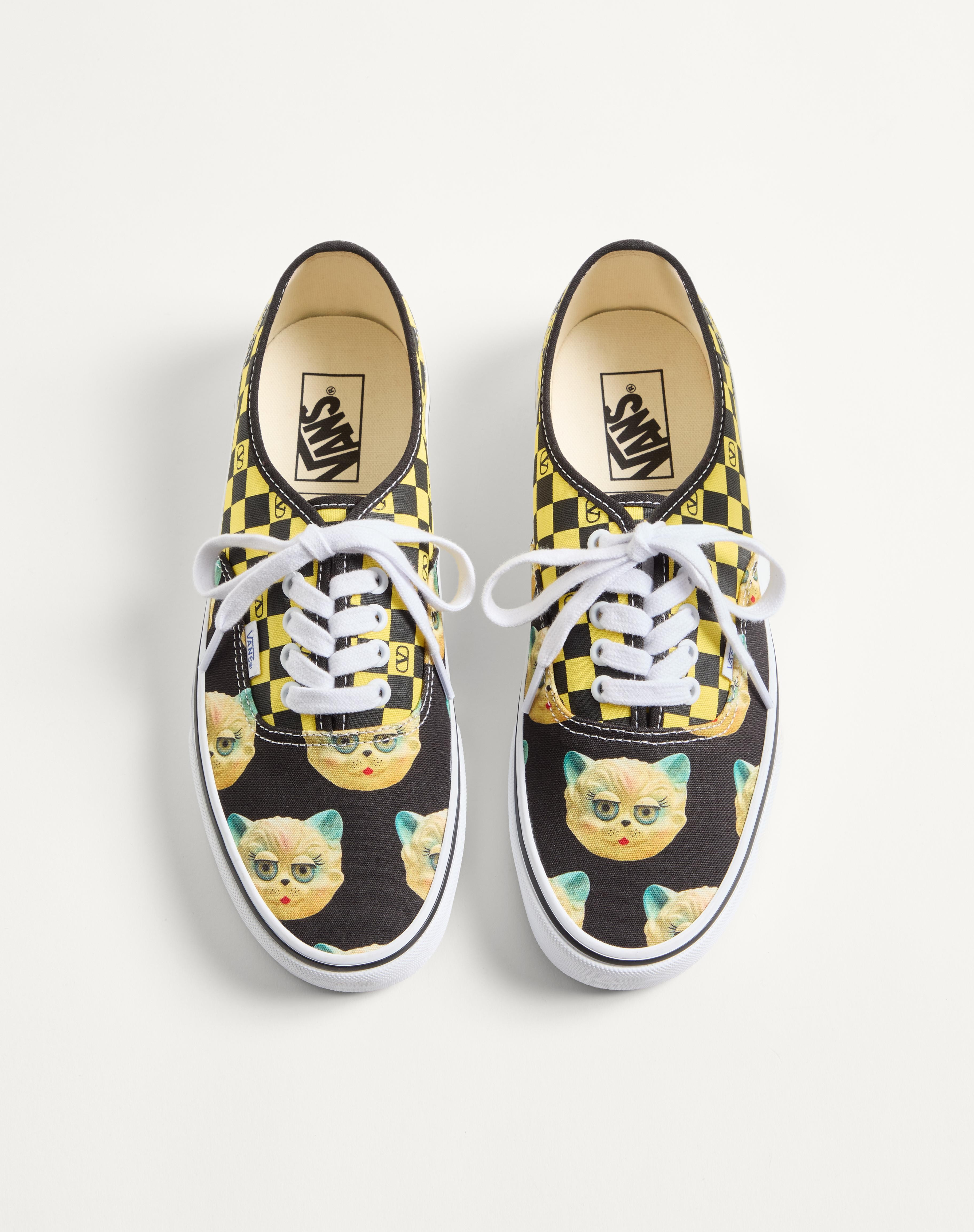 VALENTINO GARAVANI AND VANS LOW-TOP FABRIC TRAINER WITH VLOGO CHECKERBOARD PRINT AND LE CHAT DE LA M - 5