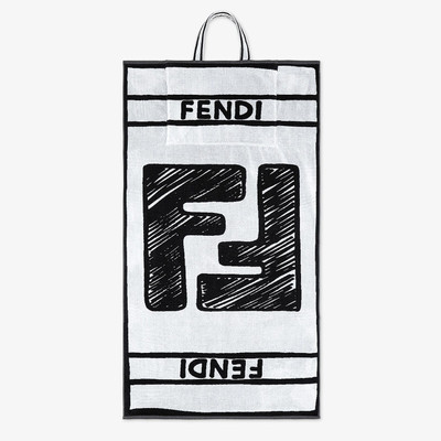 FENDI Beach towel in white terrycloth outlook